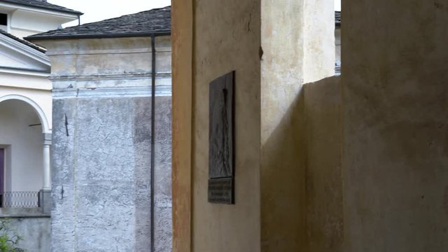 A beautiful travel tour at the Sacred Mountain of Varallo, a christian devotional complex, a unesco world heritage si in Italy. 4k footage