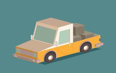 Obraz premium Isometric icon representing pickup isolated on color background
