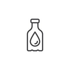Water bottle line icon. linear style sign for mobile concept and web design. Bottle with water drop outline vector icon. Symbol, logo illustration. Vector graphics