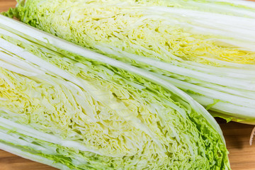 Background of the longitudinal section of chinese cabbage head