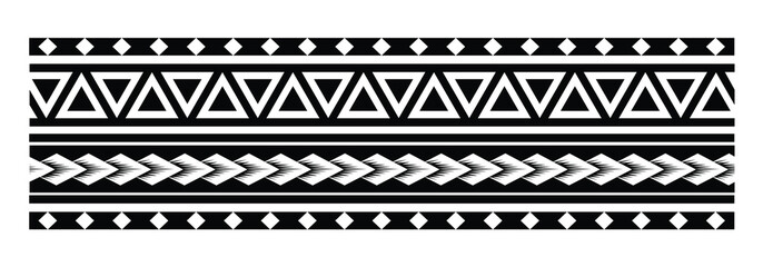 Polynesian tattoo simple band. Tattoo tribal maori pattern, polynesian ornamental  design seamless vector - obrazy, fototapety, plakaty
