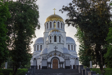 Fototapeta na wymiar Cathedral of Saint Alexander Nevsky in Kamianets-Podilskyi city, Ukraine