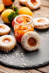 Homemade cookeis with apricot jam