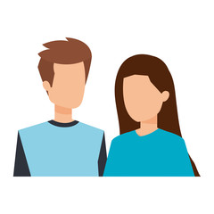 young couple lovers avatars characters