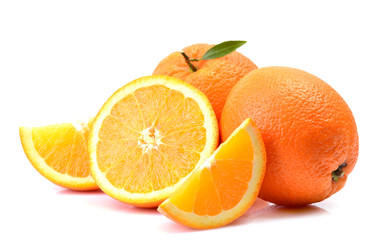 Orange fruit on white background