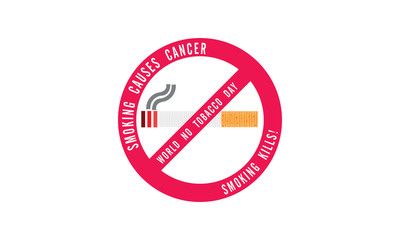 No smoking and World No Tobacco Day, Smoking Causes Cancer and smoking kills, Paper cut style. - Vector