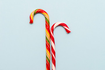 caramel cane on a blue background