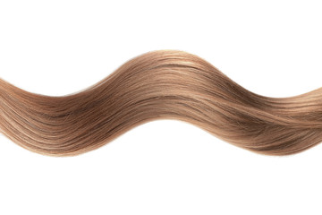 Brown shiny hair wave, isolated over white