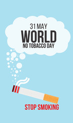 Concept No smoking and World No Tobacco Day. - Vector
