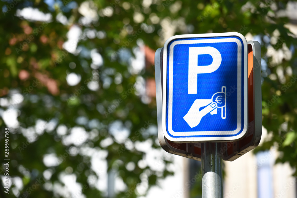 Poster parking stationnement mobilité urbain auto voiture