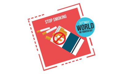 Concept of No smoking and World No Tobacco Day. Banner - Vector