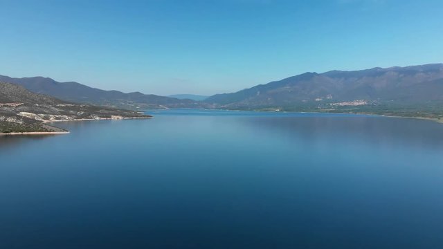 Techniti Limni Polifitou-  Polifitou Lake in Greece. Aerial.