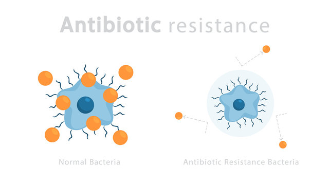 Antibiotic Resistance Concept. Bacteria Resistant To Drug