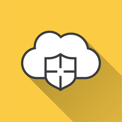 Cloud data security - vector icon for graphic and web design.