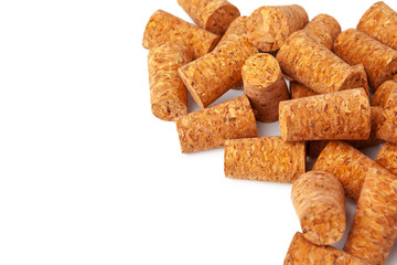 Wine corks isolated on white background