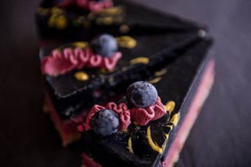 black charcoal edible vegan raw organic cake 