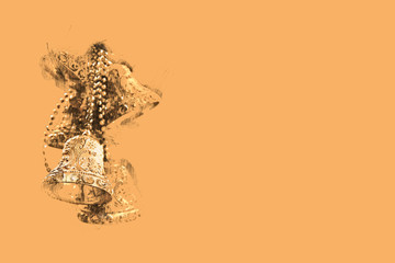 Watercolor illustration of three connected bells