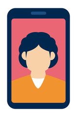 smartphone video call vector illustration (female)