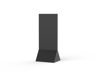 Free standing Corrugated promotional display paperboard, modern display shelf Cardboard pop standee mock up, 3d illustration