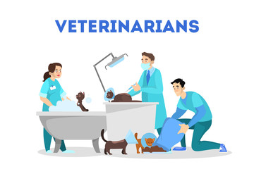 Veterinary concept. Professional worker in the uniform