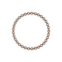 Copper chain. Isolated on white background. Circle frame.