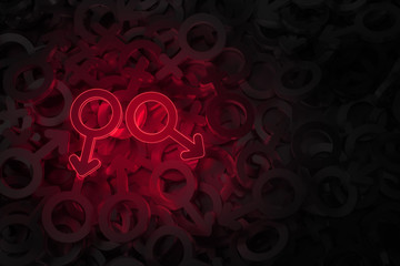 Concept art on the topic of Dating 3D illustration