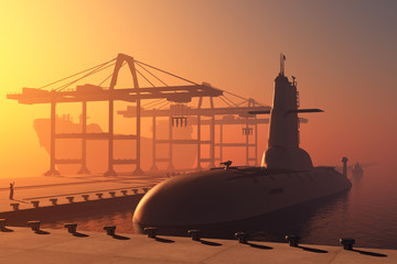 Fototapeta premium The military ship