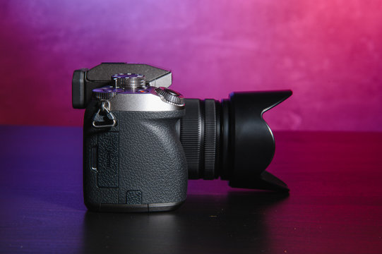 Professional modern DSLR camera .Digital modern photo camera 