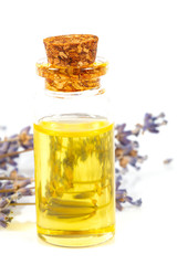 lavender oil isolated on white