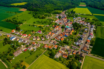 Das Dorf Bisses in Hessen von oben