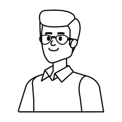 young man with glasses avatar character