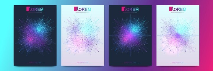 Modern vector template for brochure, leaflet, flyer, cover, catalog, magazine or annual report in A4 size. Business, science and technology design book layout. Presentation with mandala. Card surface