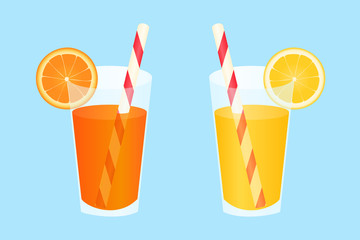Non-alcoholic summer drinks, citrus lemonade beverage isolated vector