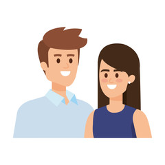 business couple avatars characters vector illustration