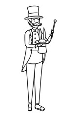 circus magician with hat and rabbit