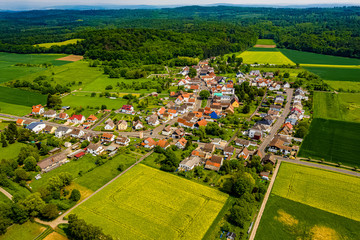 Das Dorf Bisses in Hessen von oben