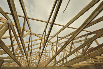 Trusses fitted to complete the construction of the roof