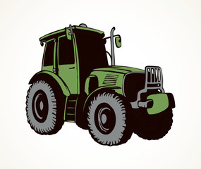 Tractor. Vector drawing