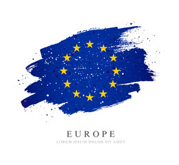 Flag of Europe. 12 golden stars. Vector illustration