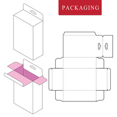 Packaging for hang with hook.Vector Illustration of packaging.Isolated White Retail Mock up.