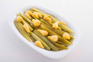 Turkish pickled peppers and cucumbers