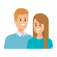 Obraz premium young couple lovers avatars characters