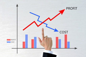 Fototapeta コストと利益のグラフ obraz