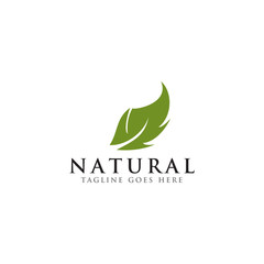Fototapeta premium Natural leaf icon logo design vector template