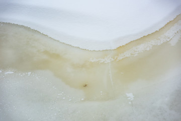 Texture of the river in early spring