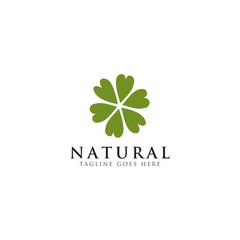 Natural leaf icon logo design vector template