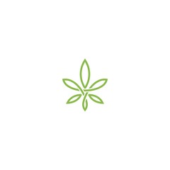 cannabis lineart logo vector