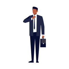African American businessman with briefcase