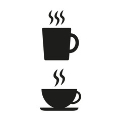 Coffee cup flat icon on white background.