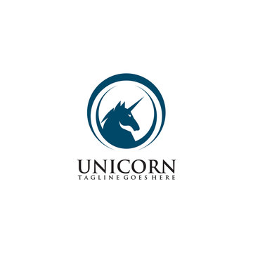 Unicorn logo design vector template